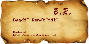 Bagó Renátó névjegykártya